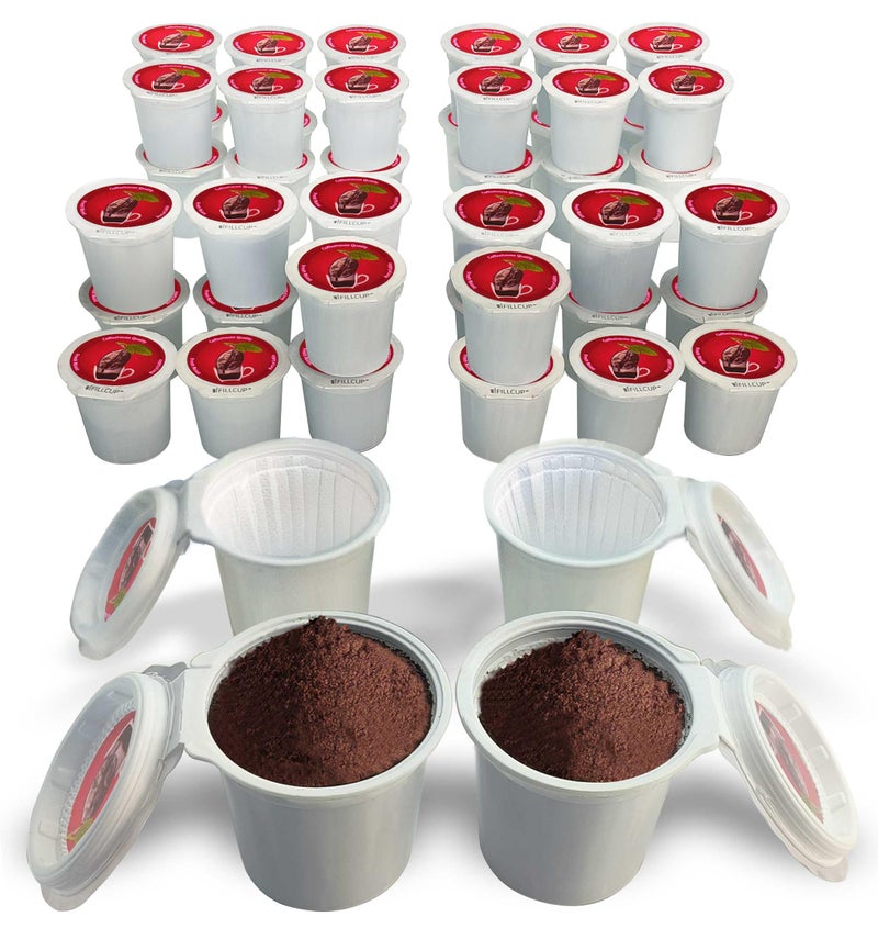 iFillCup 48 iFillCup Pods - Use Your Favorite Coffee, Fits all K Cup Brewers, Make Your Own Pods in Seconds, Save $Hundreds A Year, DeepBrew Filter Holds 50% More Coffee for Richer Larger Brew (Red) - Image 1